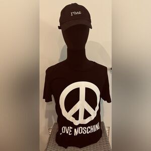 Vintage Love Moschino TeeShirt - XL - black white - Y2K Designer Teeshirt Italy